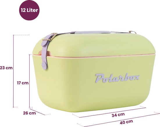 Polarbox Koelbox met Schouderband - Lime Lilac - 12 Liter