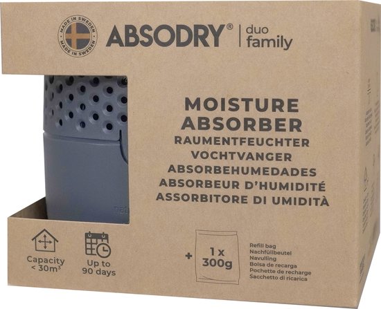 Absodry - Duo Family Bag 3 series - Midnight Blue + Navulling - Voordeelbundel