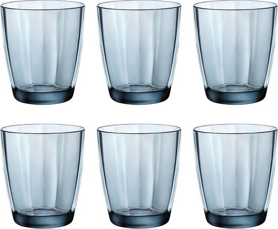 Bormioli Rocco Pulsar waterglas - 30 cl - Blauw - Set-6