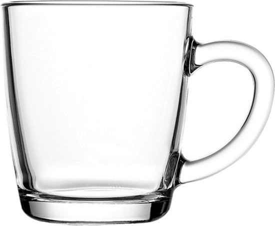 Pasabahce Basic - Theeglazen - 35 cl - Gehard Theeglas met handvat - 12 Stuks - Geschikt voor Koffie&Thee