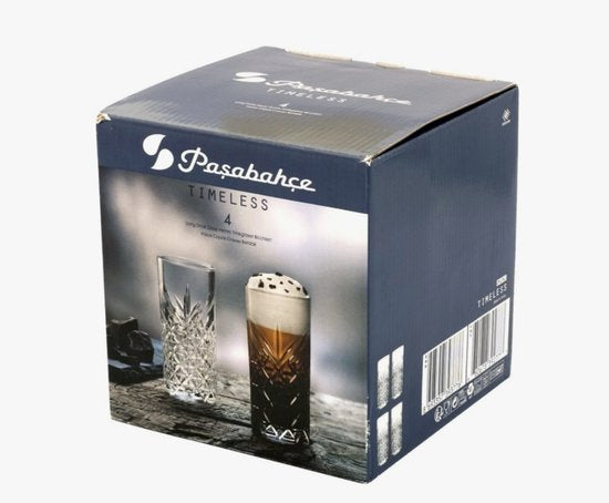Pasabahce - Timeless - Longdrinkglazen - Set van 4 - 29,5 cl - Waterglazen set