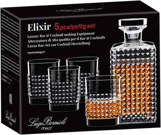 Luigi Bormioli Whiskey set Elixer - 5-delig