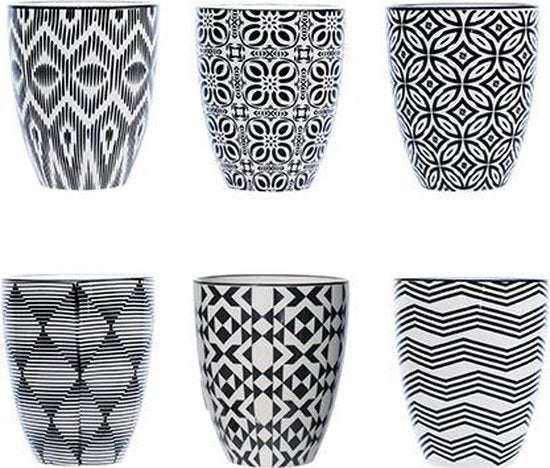Cosy&Trendy Nikko Black Beker - Ø 7.3 cm - Set-6