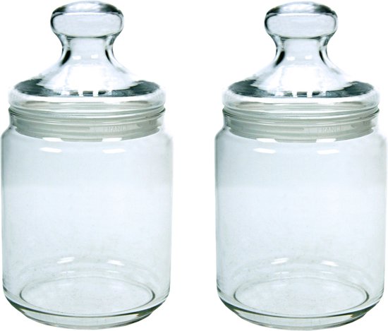 Luminarc Voorraadpot/bewaarpot - 750 ml - glas - met deksel - Voorraadbussen - 11 x 14 cm - Snoeppot