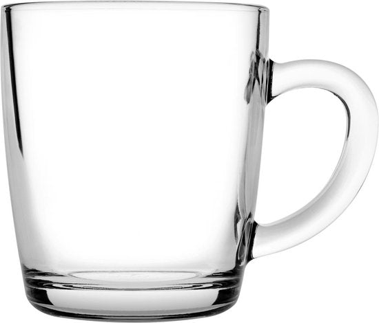 Pasabahce Basic - Theeglazen - 35 cl - Gehard Theeglas met handvat - 12 Stuks - Geschikt voor Koffie&Thee