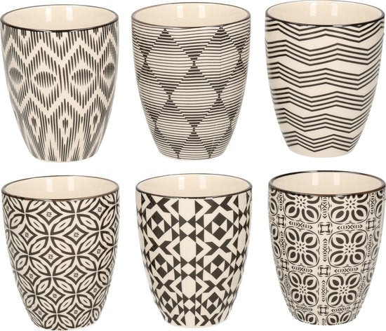 Cosy&Trendy Nikko Black Beker - Ø 7.3 cm - Set-6