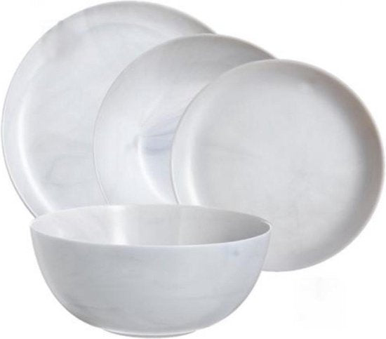 Luminarc Diwali Marble Serviesset - 19 delig - 6 persoons - Graniet Marmer Look