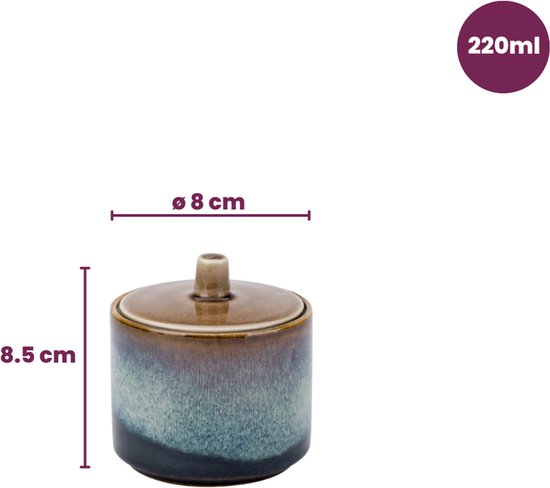 Cosy&Trendy Quintana Amber Suikerpot D8xh6.7-8,5cm