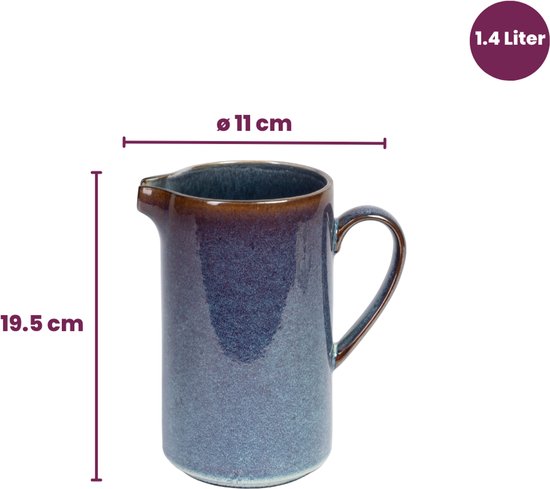 Cosy & Trendy Schenkkan / Melkkan / Waterkan / Waterkaraf - Quintana Blue - 1.4 liter