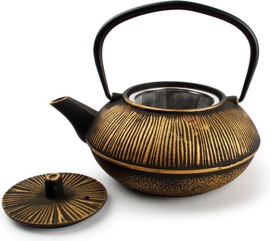 Salt&Pepper - Theepot 80cl strepen goud/zwart - My Tea
