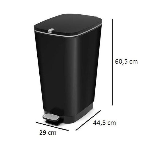 Kis Chic Bin Pedaalemmer - 50L - Zwart - Maat L - 29 x 60,5 x 44,5 cm