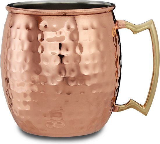 6 x Moscow Mule Beker - verkoperd roestvrij staal - 50 cl per beker
