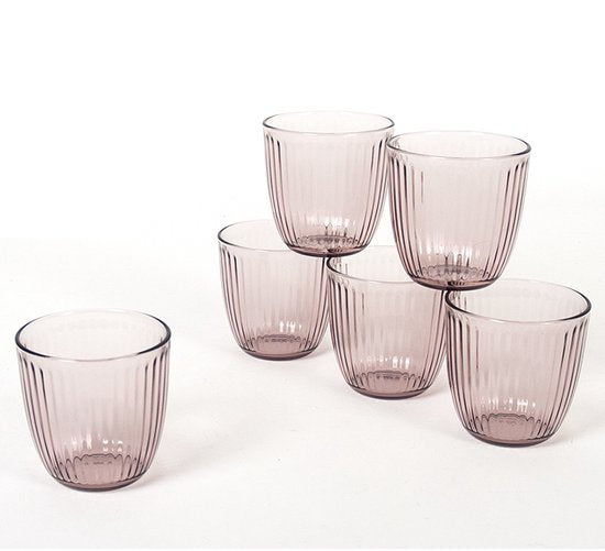 Bormioli Rocco Glazen Infinity Color - waterglazen 6 stuks 290ml roze