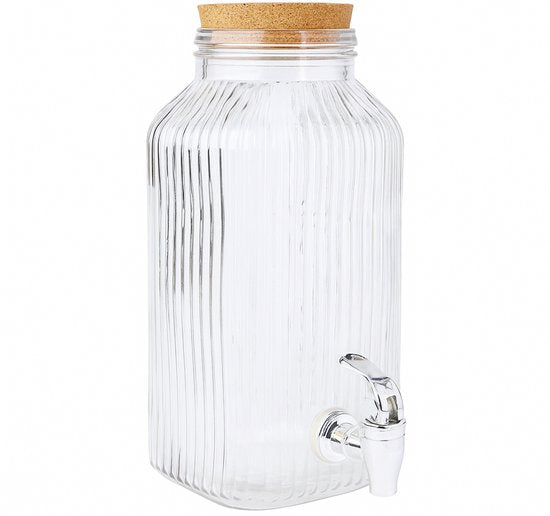 Cosy & Trendy Drankdispenser Raya Transparant 3,35 liter - Glas - Voor Water, Sap & Cocktails