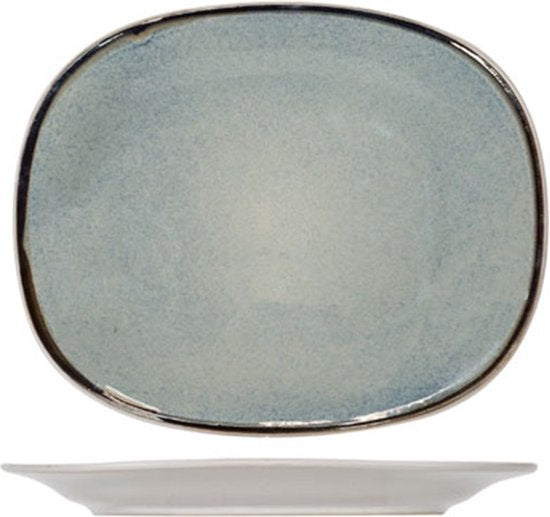 Cosy & Trendy Fez Blue Dessertbord - Ovaal - 19.5 cm x 23.5 cm - Set-6