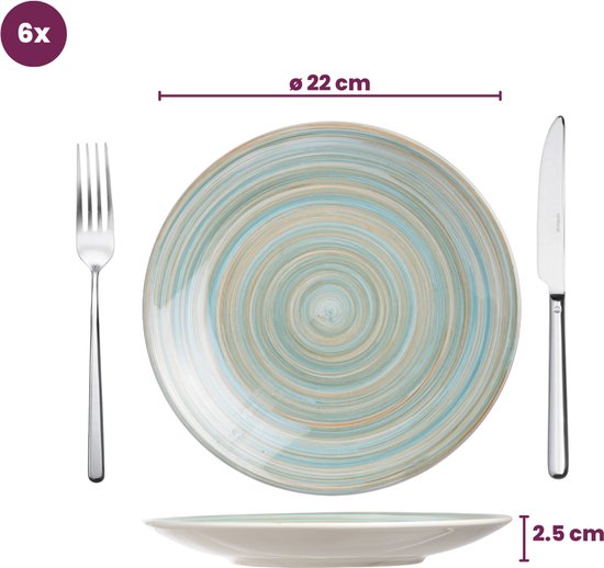 Cosy & Trendy Turbolino Bord - Keramisch Blauw - 22CM