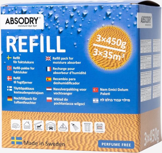 Absodry - Refill - 3x450g - Navulling