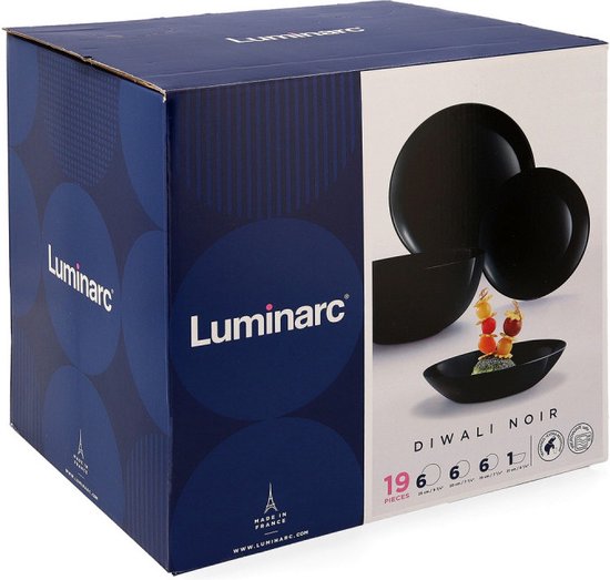 Luminarc Diwali Serviesset - 19-delig - 6 persoons - Zwart