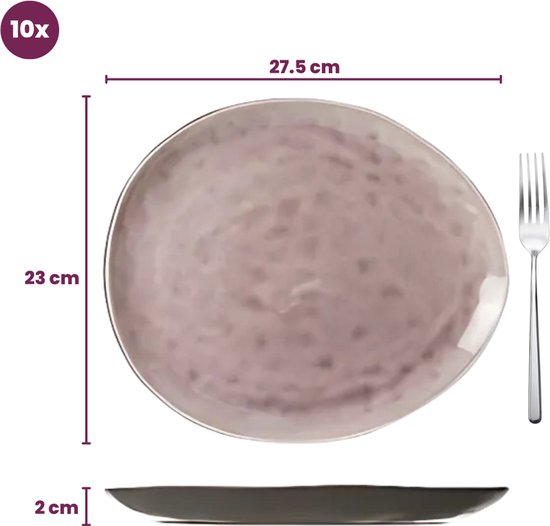 Cosy&Trendy Streetfood Festival Bord - Ovaal - 27.5 cm x 23 cm - Set-10