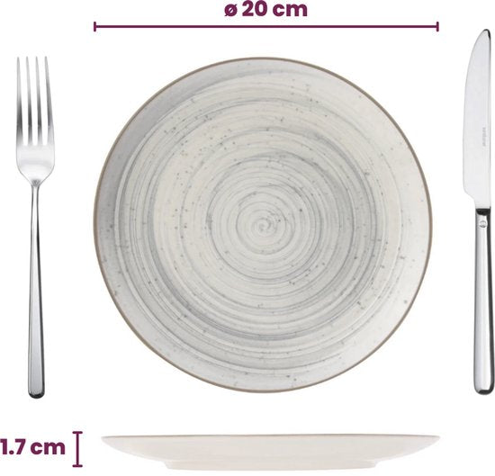 Cosy & Trendy Serviesset Sintra Dusty Blue - 16-delig / 4 Personen - Steengoed - Vaatwasmachinebestendig - Modern Design - Ideaal voor Diner en Feesten