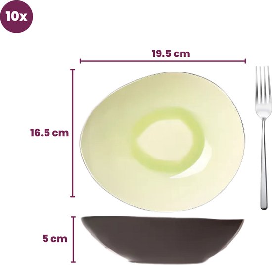 Cosy en Trendy Streetfood festival diep bord 19,5x16,5xH5 cm - 10 stuks