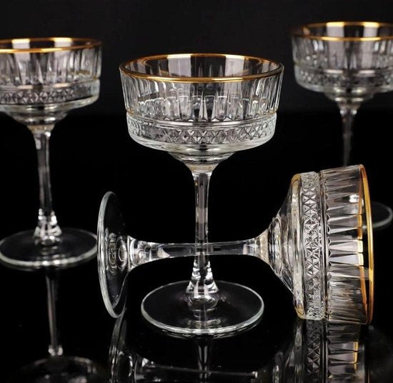 Pasabahce Champagnecoupe Elysia 26 cl - Transparant Goud 4 stuks