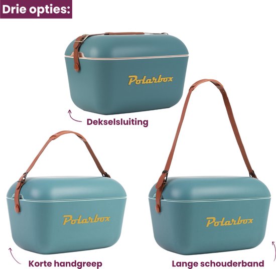 Polarbox Koelbox met Schouderband - Marineblauw Mustard - 12 Liter