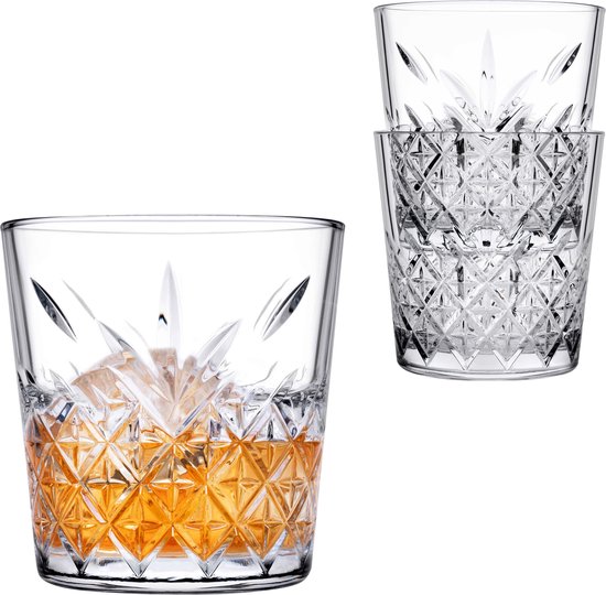 Pasabahce Timeless - Waterglazen - Stapelbaar - 34 cl - 6 stuks - Transparant - Conisch Glas