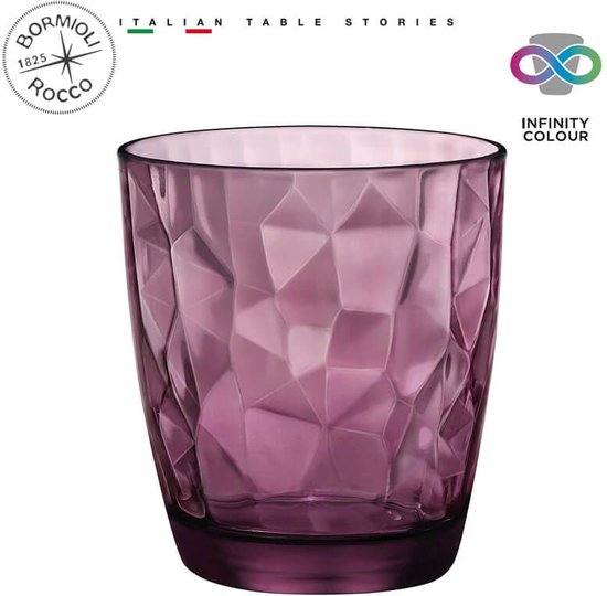 Bormioli Rocco Diamond Tumbler - 30 cl - Paars - 6 stuks