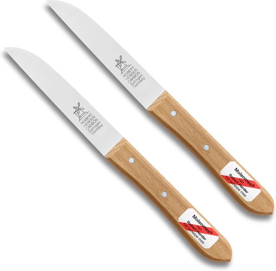 (2 stuks) Robert Herder Molenmes - Schilmesje - Carbonstaal - Aardappelmes - 92 mm - Roestbaar*