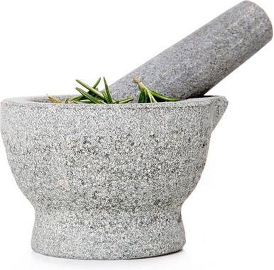 Cosy & Trendy Vijzel met Stamper en Schenktuit Graniet Ø9cm