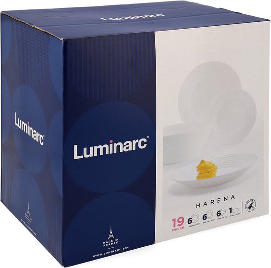 Luminarc - Serviesset - 19 Delig - Wit
