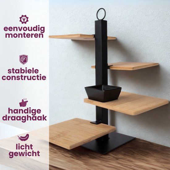 Cosy & Trendy Etagere 4 Laags / Serveertoren + Schaaltje - Zwart Metaal