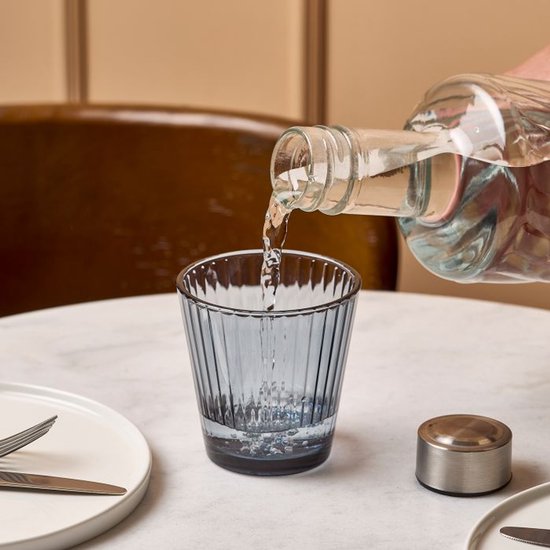 Bon Bistro - Glas 27cl blauw Luz - set/4