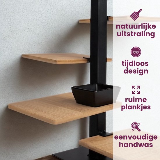 Cosy & Trendy Etagere 4 Laags / Serveertoren + Schaaltje - Zwart Metaal
