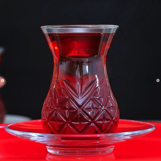 Pasabahce Timeless – Turkse Theeglazen Met Onderzetters – 12 delig – 155 ML