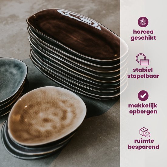 Cosy&Trendy Streetfood Festival Bord - Ovaal - 27.5 cm x 23 cm - Set-10