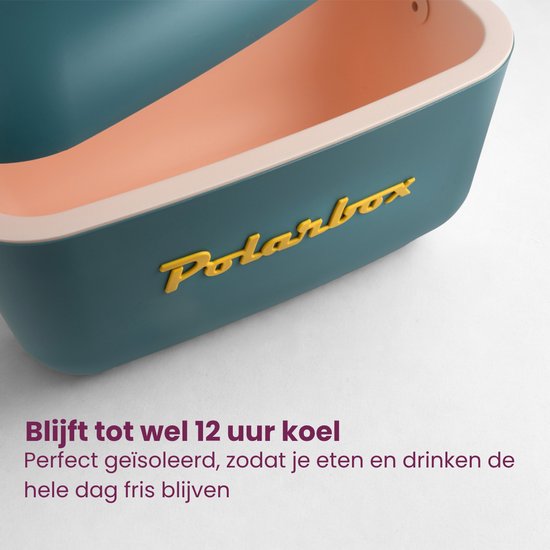 Polarbox Koelbox met Schouderband - Marineblauw Mustard - 12 Liter