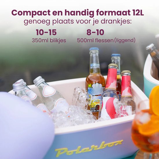 Polarbox Koelbox met Schouderband - Marineblauw Mustard - 12 Liter