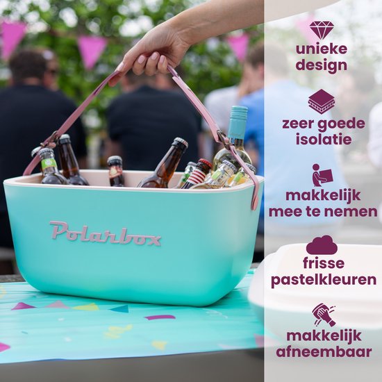 Polarbox Koelbox met Schouderband - Lime-Lilac - 20 Liter