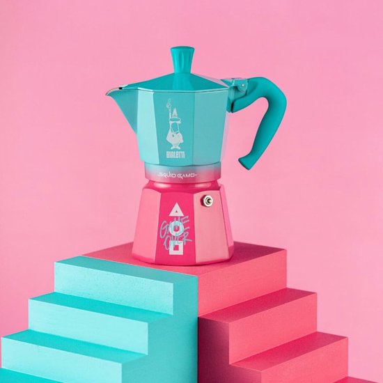 Italiaanse Koffiepot Bialetti Blauw Roze Aluminium Thermoplast 6 Kopjes