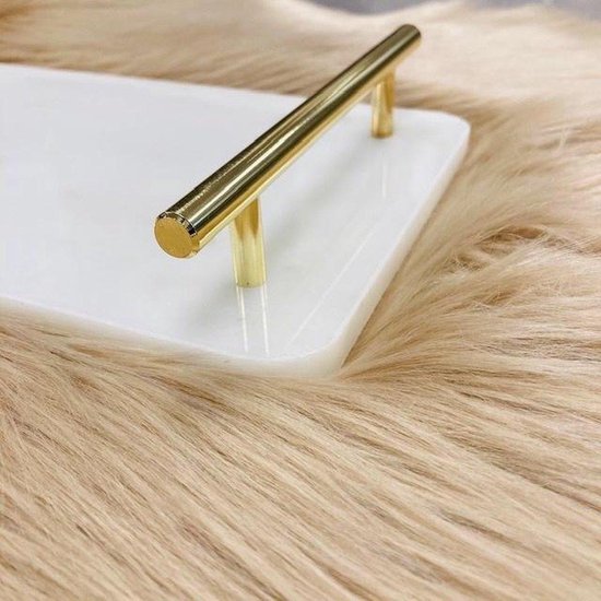 Cosy&Trendy marmeren dienblad met gouden handvaten - 40 x 14 cm