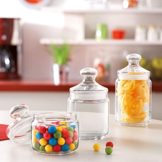 Luminarc Club Snoeppot - Glazen Voorraadpot met glazen deksel - Afsluitbaar - 1 liter