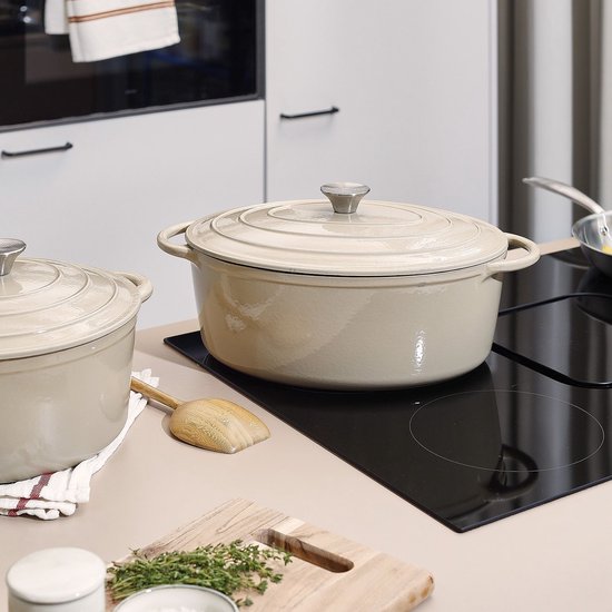 Salt & Pepper Braadpan Kookpot 41x26cm gietijzer beige Ferno