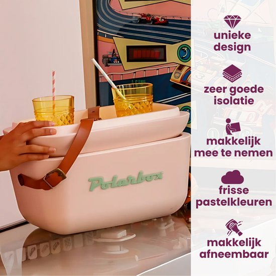 Polarbox Retro Koelbox Nude – 20 Liter Inhoud – Duurzaam Geproduceerd