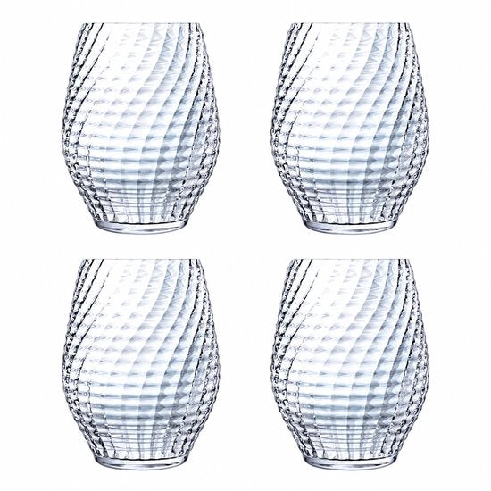 Cristal d’Arques Destinée Tumbler Drinkglazen – 38 cl – Set van 4 – Luxe Kristalglas – Voor Water, Whisky & Cocktails