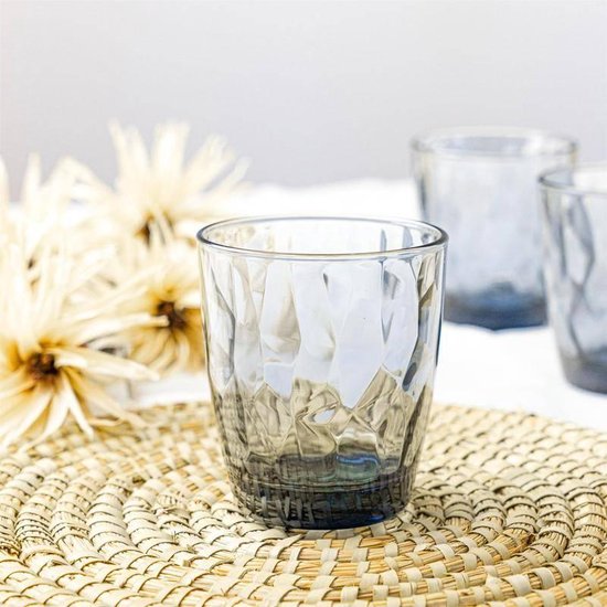 Bormioli Rocco Diamond waterglas - Blauw - 30 cl - Set-6