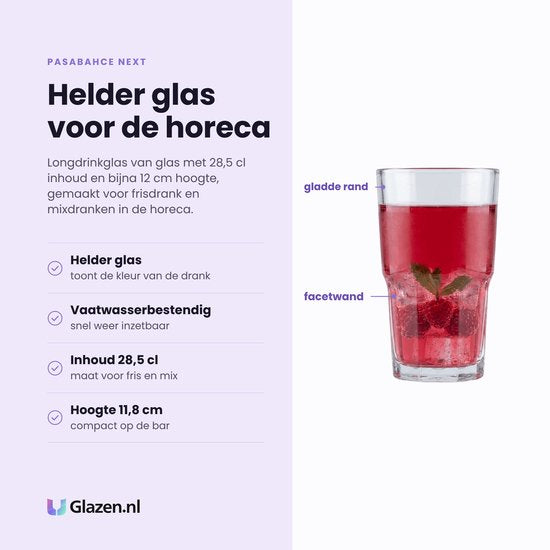 Longdrinkglazen, Drinkglazen set van 12 - Next, 284ml