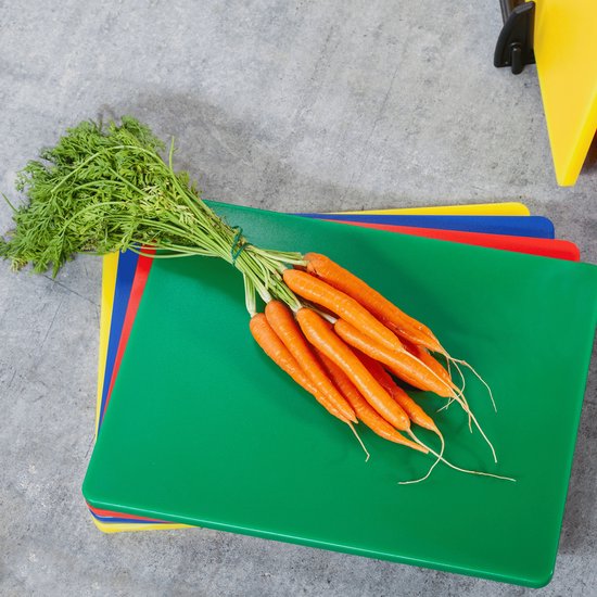 Cosy&Trendy 4-delige HACCP Snijplankenset - 40x30x1.5CM - Rood - Blauw - Groen - Geel - Snijplank - Horeca kwaliteit - Combodeal