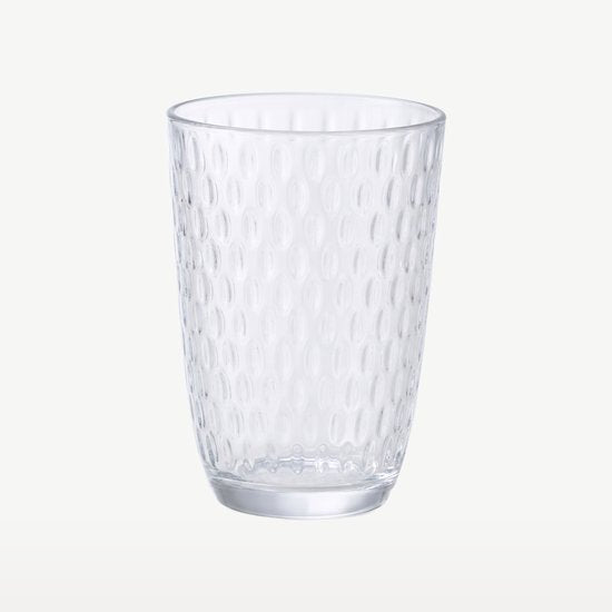 Bormioli Rocco Drinkglazen - 6x stuks - transparant - glas - relief - 390 ml - sap/water/drinkglas